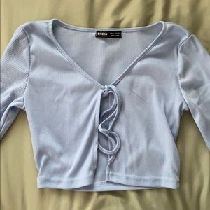 shein tie front long sleeve